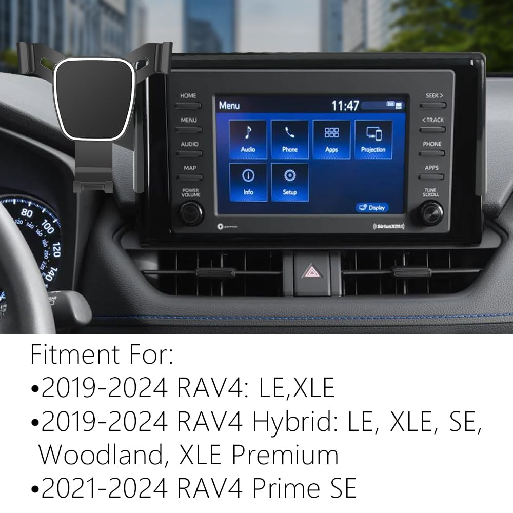 Musttrue Car Phone Holder For 2019-2025 Toyota Rav4 Lx Xle, Hybrid Le Se Woodland, Prime Se Auto Accessories Navigation Bracket